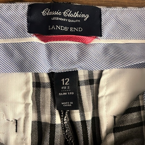 Lands’ End Women’s Plaid Cropped Pants, Size 12. - Picture 4 of 12